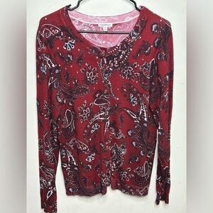 Croft & Barrow Pink Textured Top